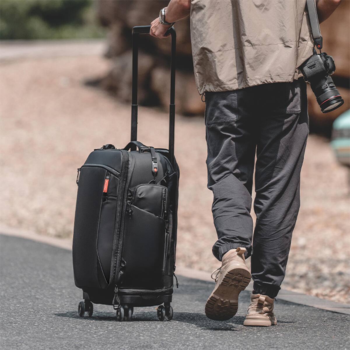 Alt View 2. PGYTECH - PGYTECH Roller Camera Backpack, Space Black.