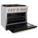 Alt View 1. ZLINE - 36 in. Wide 6 Burner Autograph Classic Gas Range and Gold Accents (CGRZ-BLM-36-G) - White.