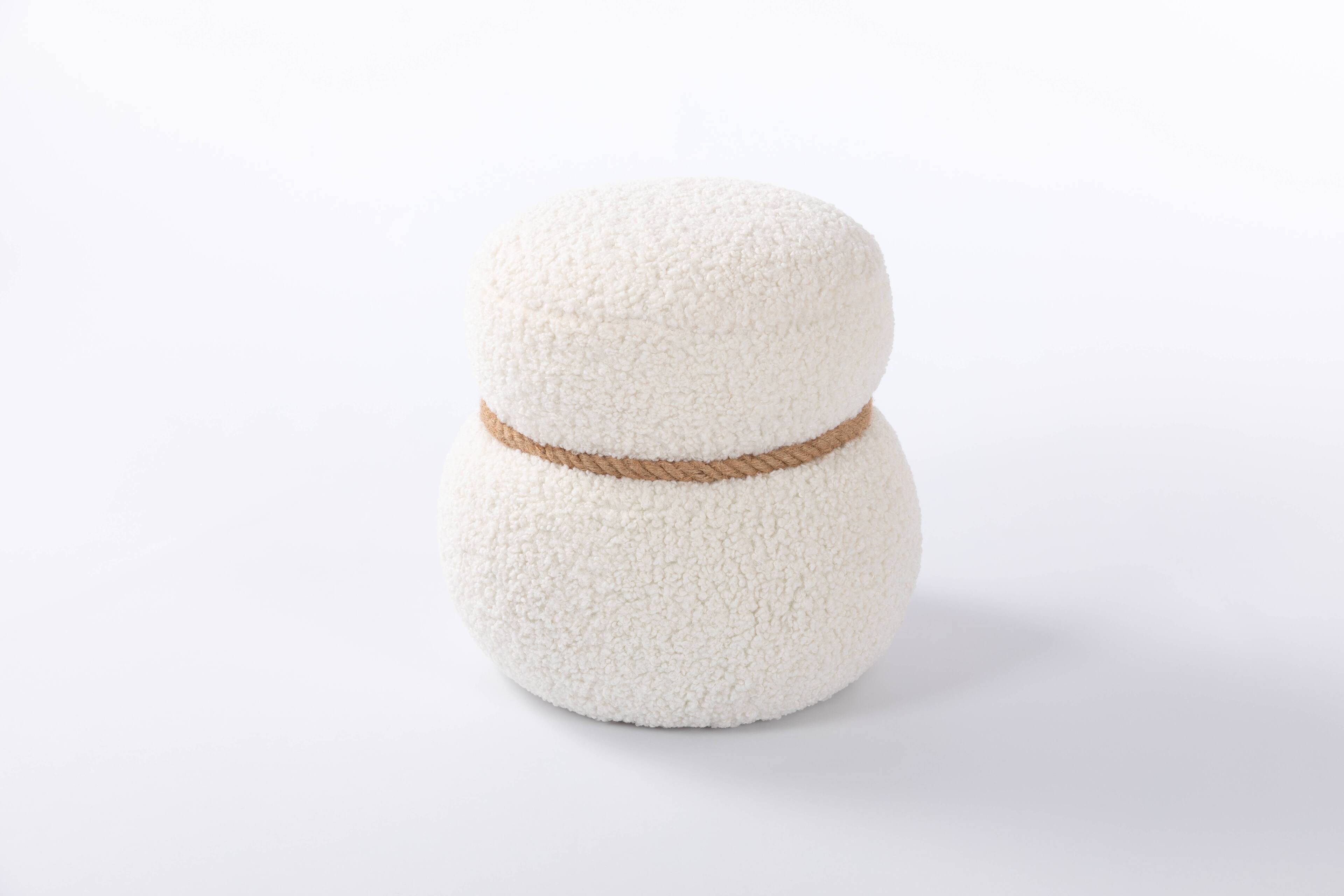 Alt View 7. GOODSILO - Adorable Plush Snowman Stool with Soft Cushion - Compact Seating Solution for Home Decor and Play Areas - White.
