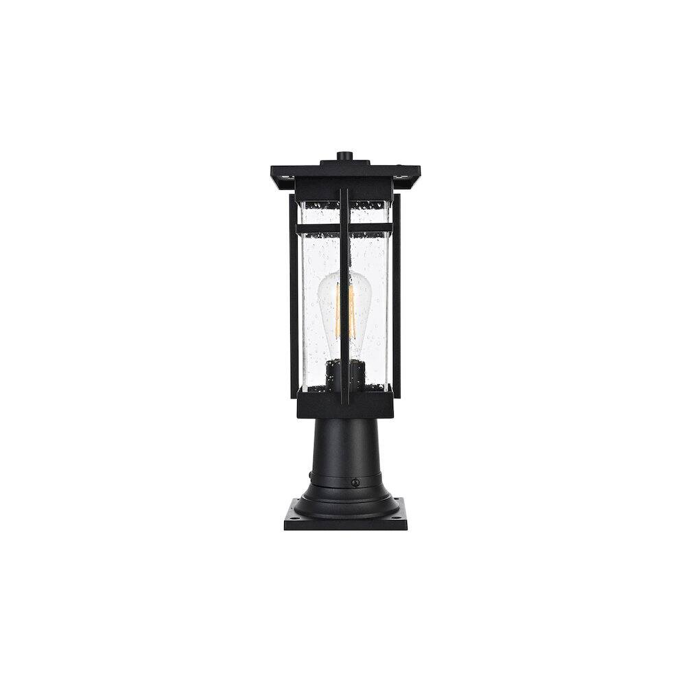 Left. Elegant Lighting - Livingston 7 inch Outdoor Pendant in Black - Black.