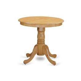 East West Furniture - EMT-OAK-TP Eden Dining Room Table - a Round kitchen Table Top with Pedestal Base, 30x30 Inch, Oak - Brown