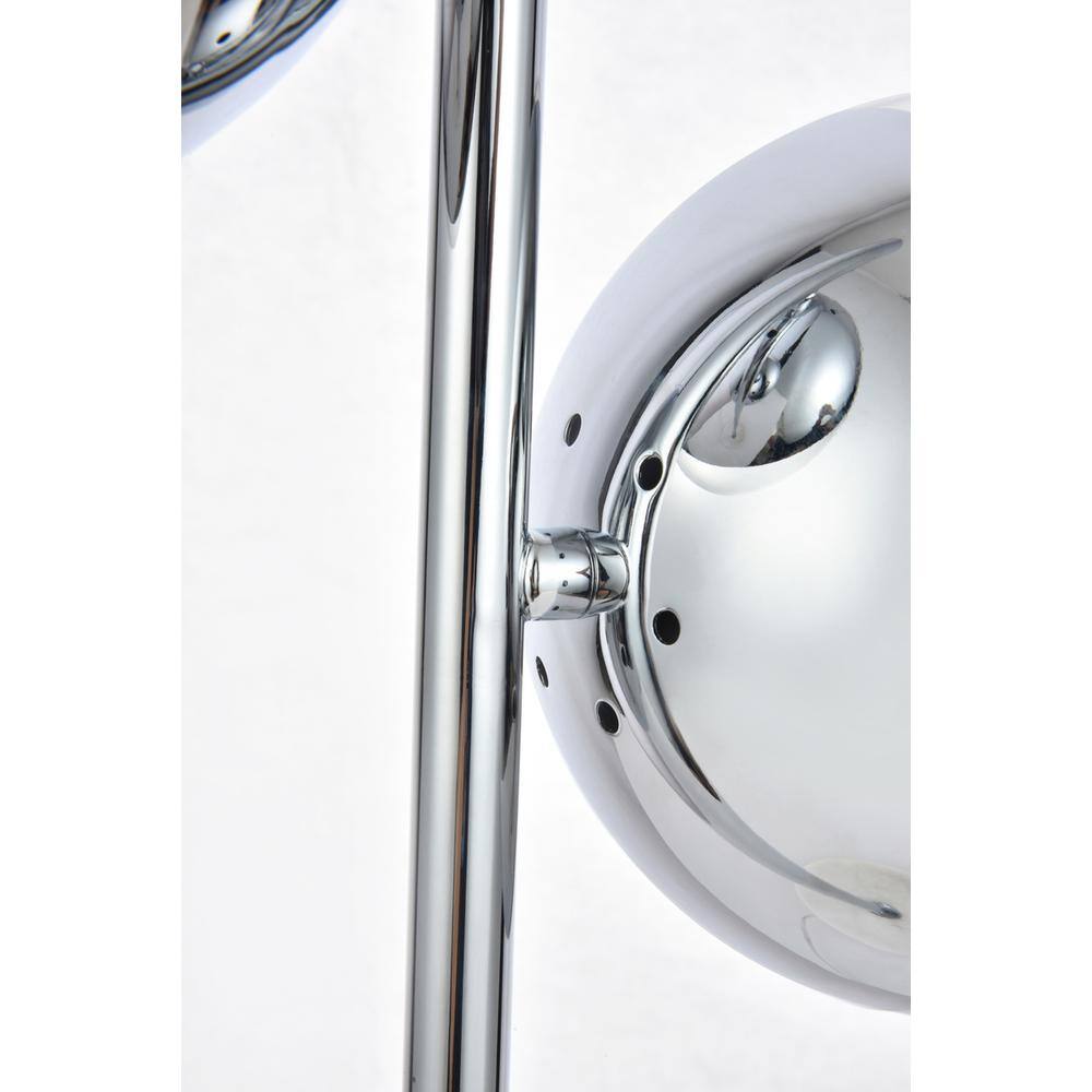 Back. Living District - Eclipse 2 Lights Chrome Table Lamp With Clear Glass - Chrome And Clear.