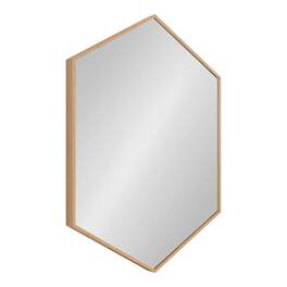 Dazzling Pops - Rhodes 6 sided Hexagon Wall Mirror 30 75 Walnut Brown - Natural 31"L x 22"W