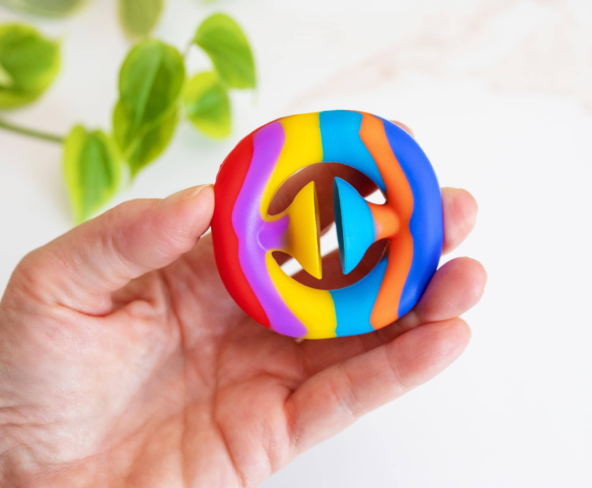Alt View 10. Toynk - Pressure Fidget Toy Rainbow Silicone Snapper - Red.