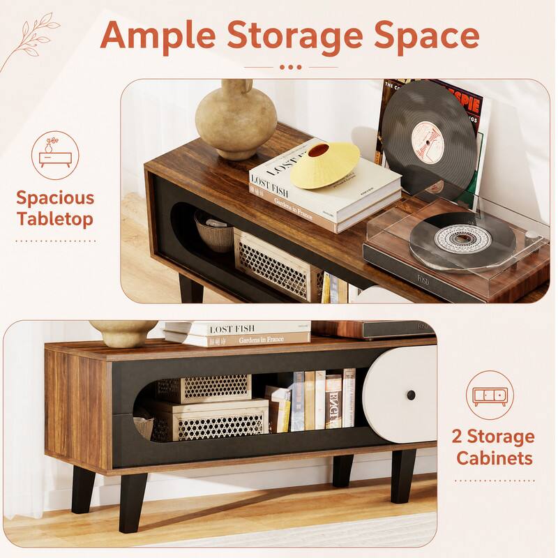 Ample Storage Space

Spacious Tabletop

LOST FISH Gardens in France

2 Storage Cabinets