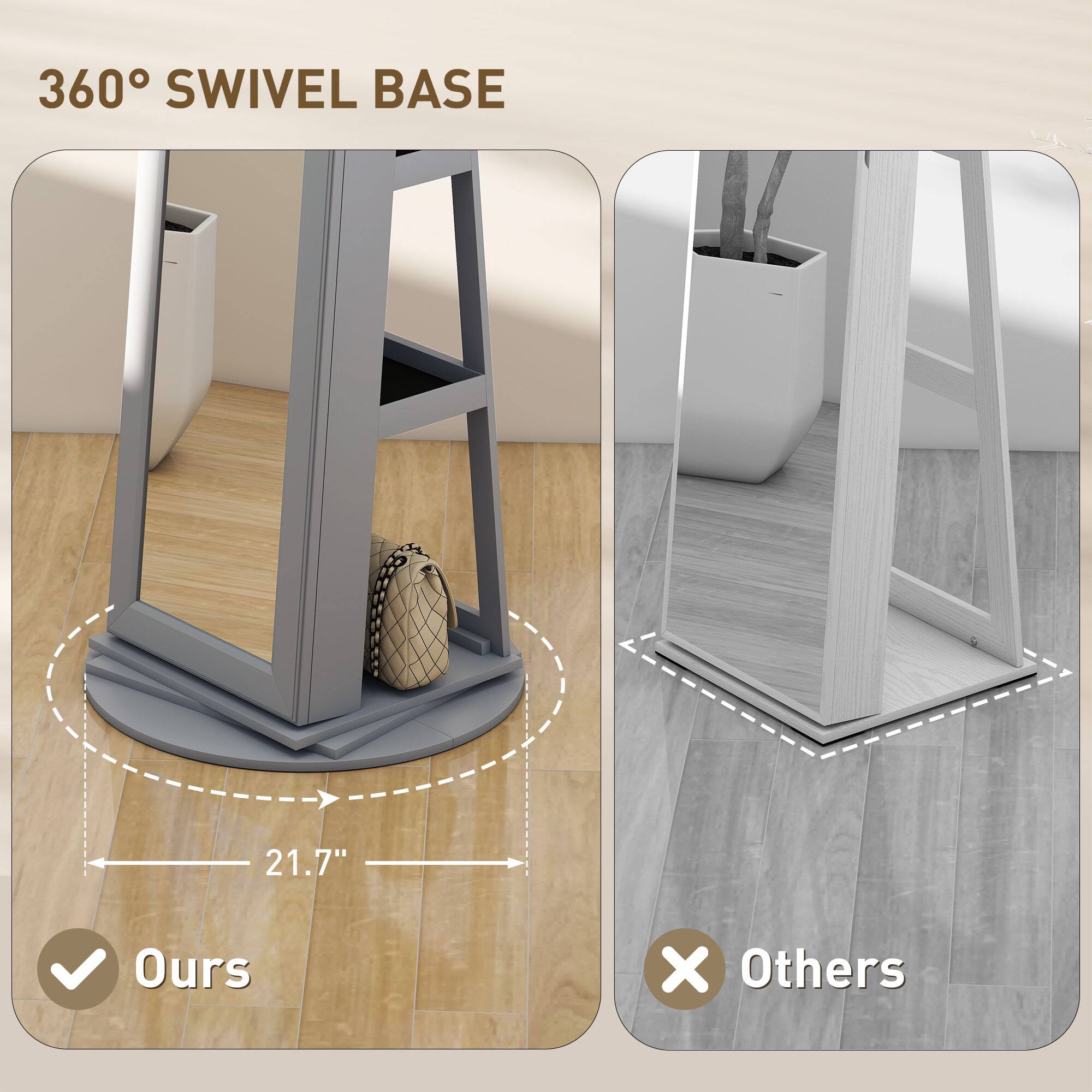 360° SWIVEL BASE 21.7" Ours x Others