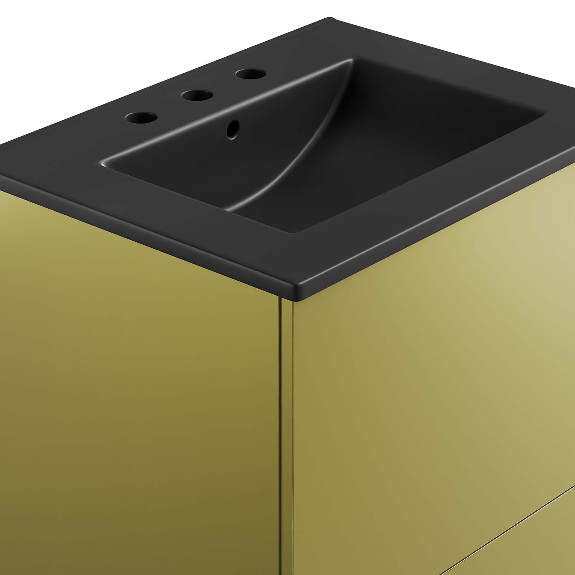 Alt View 7. Modway - Quantum Bathroom Vanity Basin Included by Modway - Black Gold.