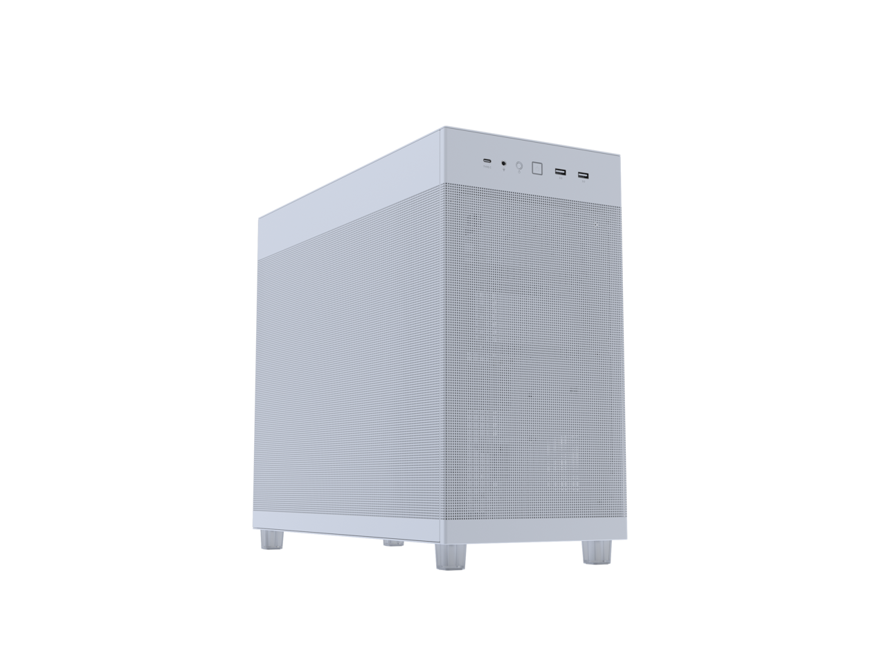 Alt View 1. ASUS - ASUS Prime AP303 White Mesh-Panel ATX Case, GPU Bracket, 360mm Radiator, 180mm PSU, USB-C - White.