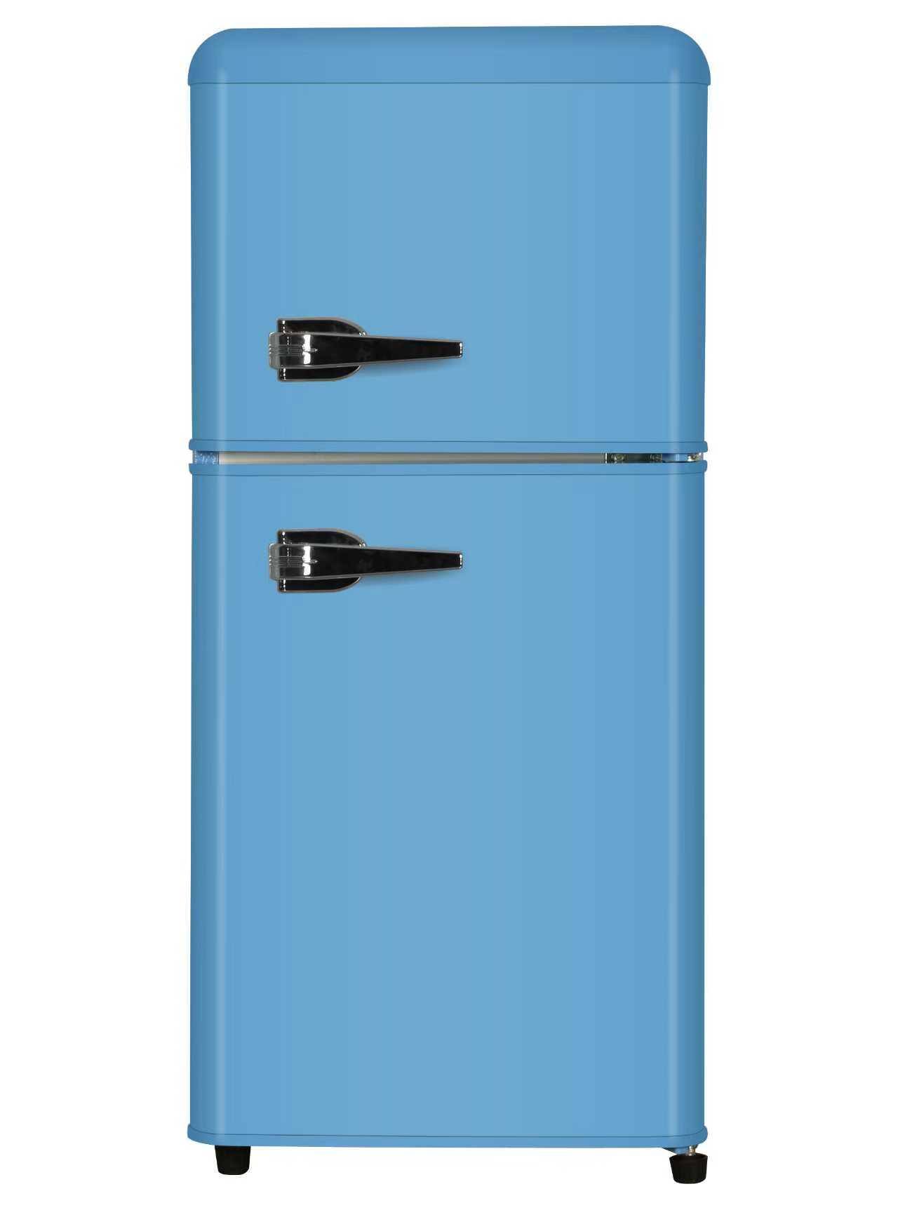 Alt View 2. Loheer - Retro 2.8 Cu. Ft. 2-Door Mini Fridge with Separate Freezer & LED Light - BLUE.