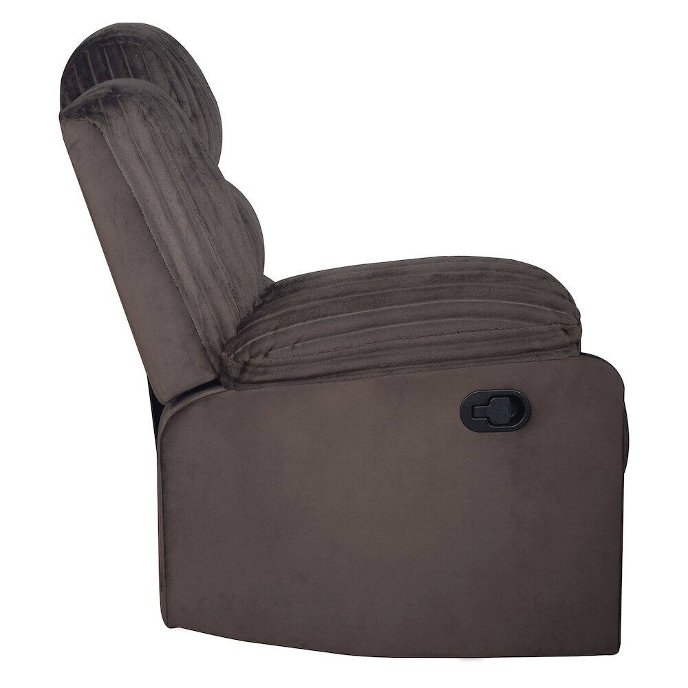 Back. New Classic Furniture - Willow Wood & Fabric Glider Recliner in Brown - Brown.
