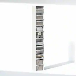 Furinno - PASIR 10-Tier Closet Organizers and Storage, Adjustable Storage Organizer, Closet Storage, 12-In, for Closet, Bedroom - White