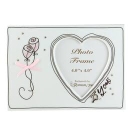 Roman - Porcelain "25 Years" Picture Frame - for 4" x 4" Photo - 7.25" - White