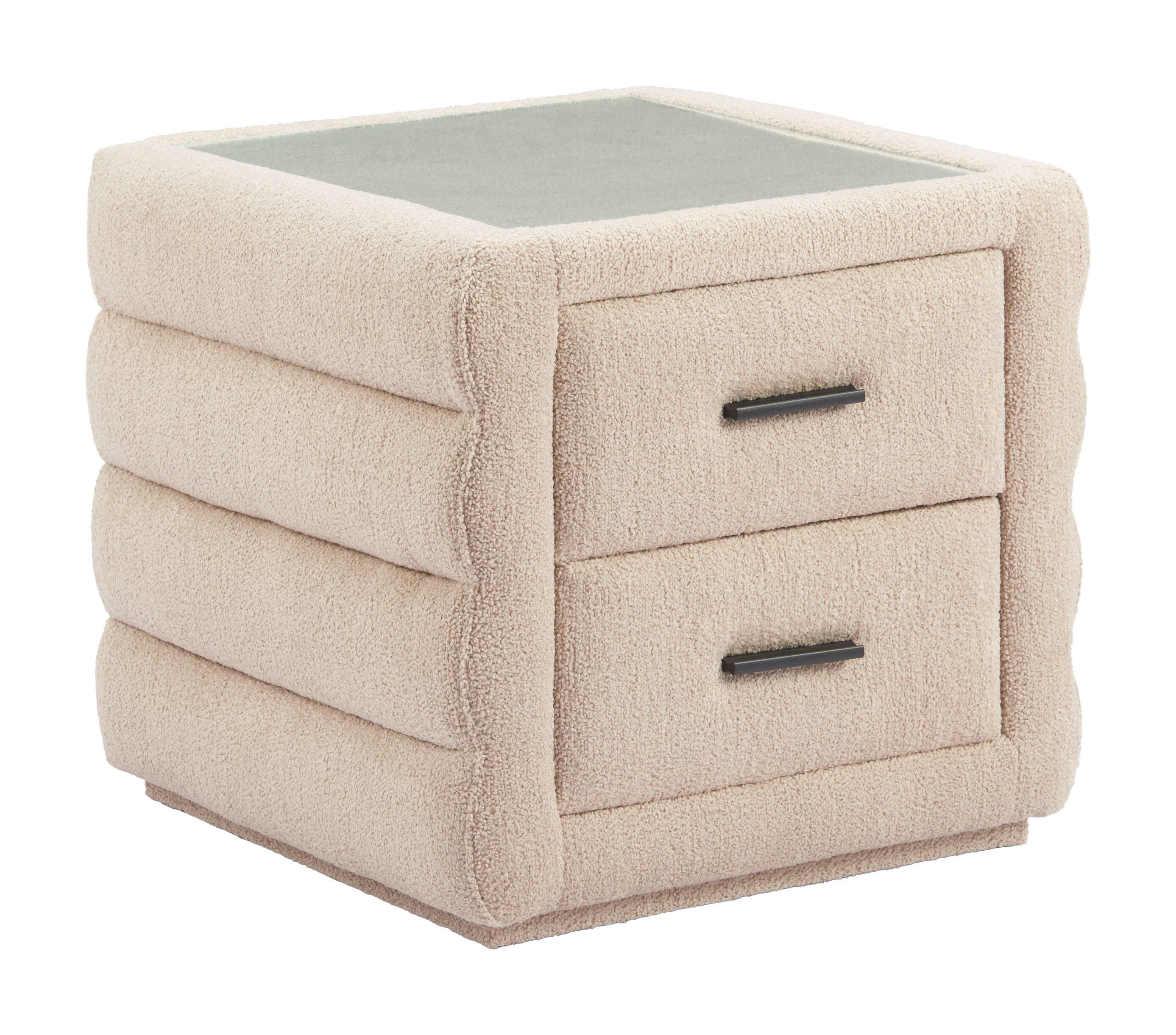 Front. Hivvago - Soffice Nightstand Beige - Beige.