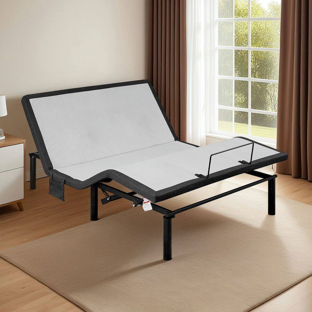 Angle. Kadyn - Ergonomic Queen Size Adjustable Bed, Zero Gravity Base for Stress Management w/Head and Foot Incline - Gray.