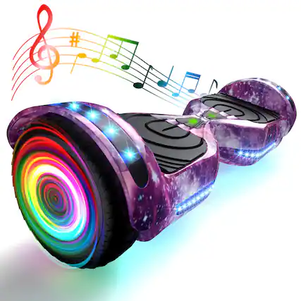 Front. Hover Heart - Flash Wheel Hover board 6.5 In. Bluetooth Speaker with LED Light Self Balancing Wheel Electric Scooter , Galax - GALAXY.