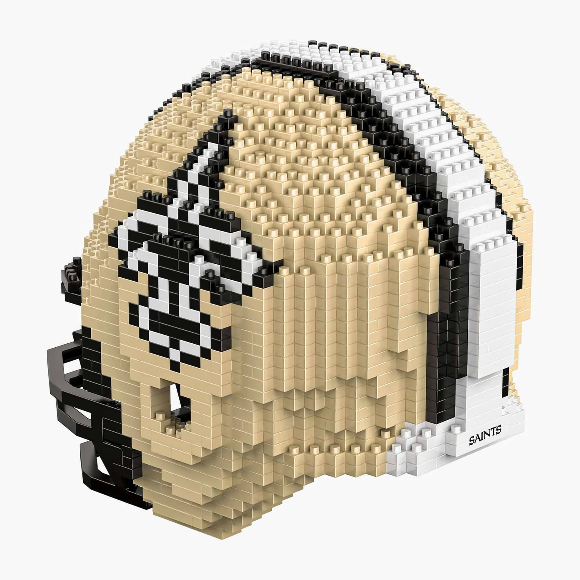 Alt View 4. Forever Collectibles - New Orleans Saints NFL FOCO BRXLZ Helmet Building Block Set - Beige.