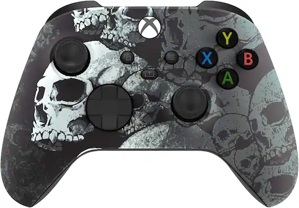 Front. Custom Controllerzz - Custom Wireless Controller for Xbox Series X|S, Xbox One, & PC - Black Skullz.