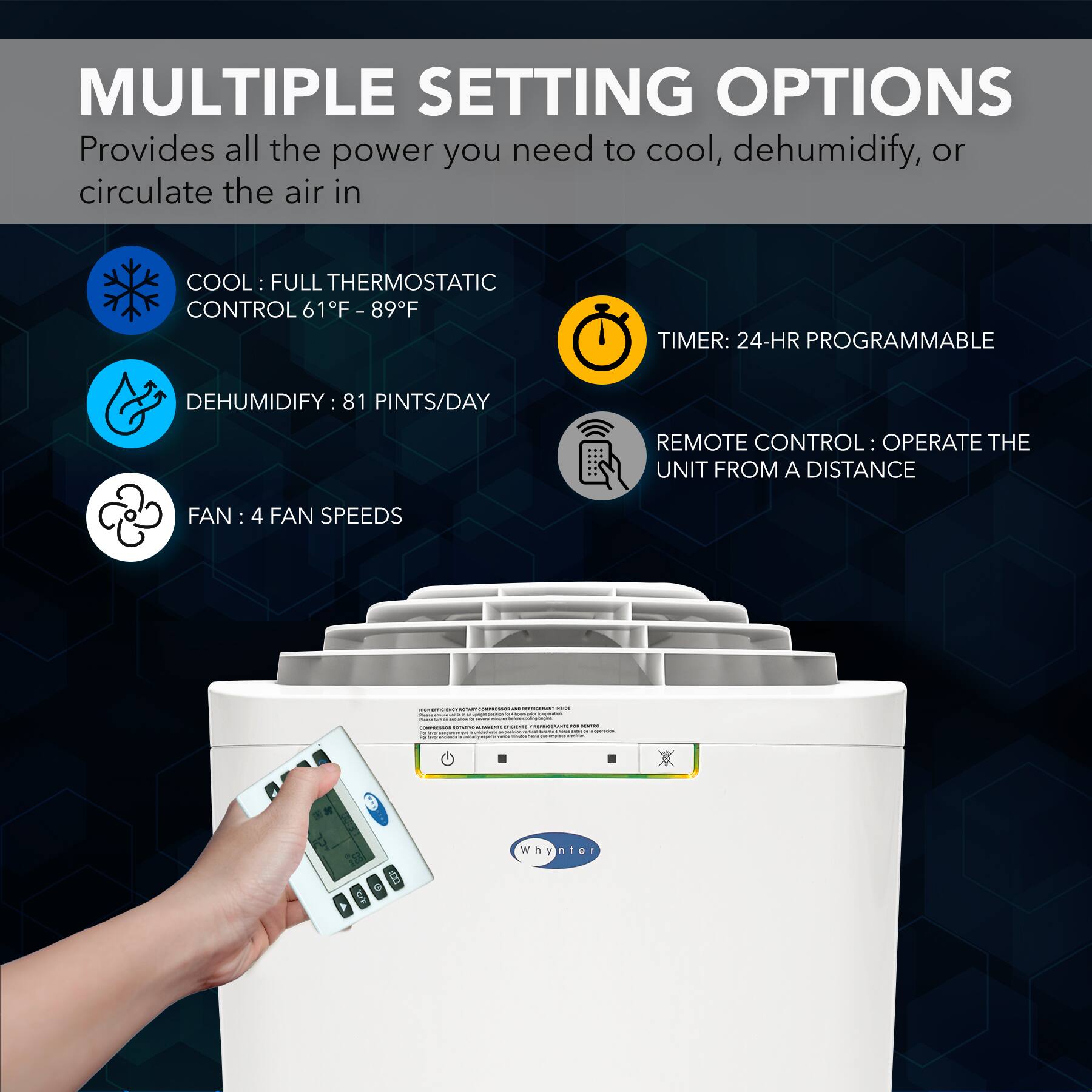 Alt View 14. Whynter - 350 Sq. Ft. Portable Air Conditioner - White.