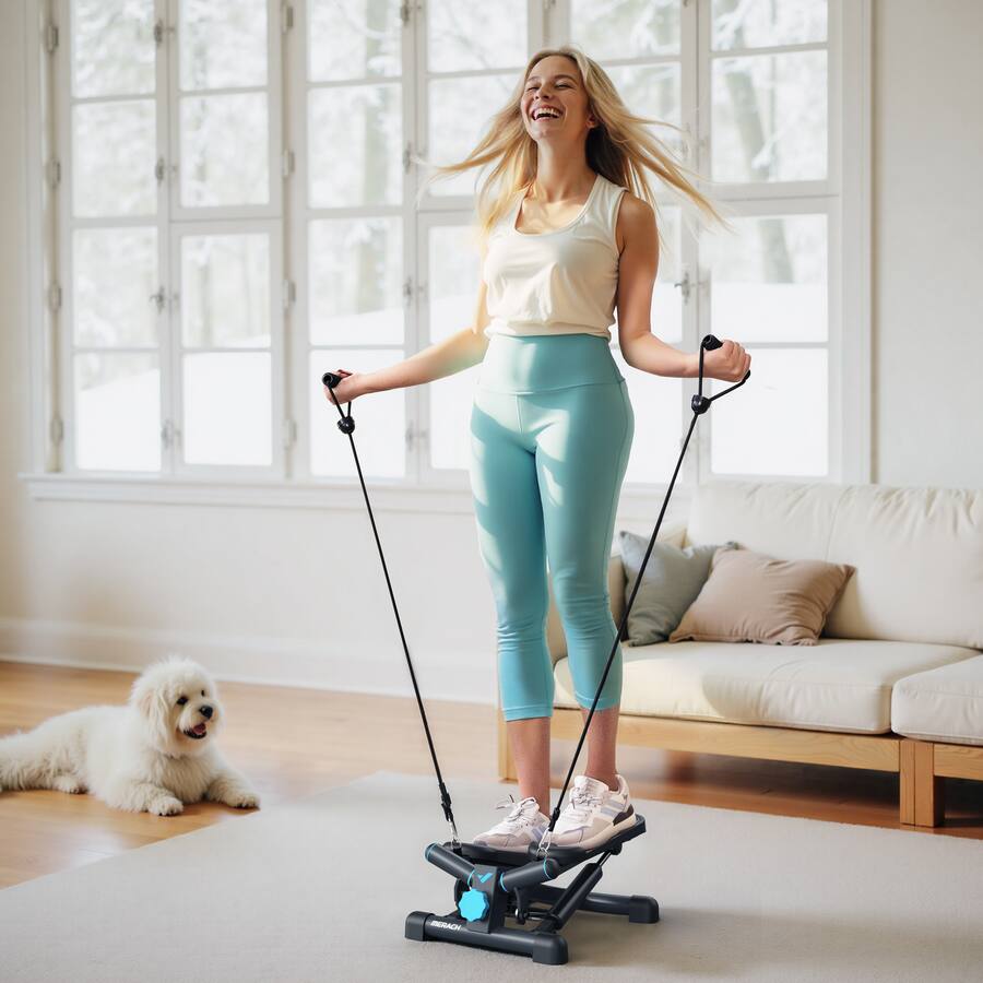 MERACH Mini Stepper Stair Step Machine with Resistance Bands for Full ...