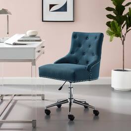 Regent Tufted Button Swivel Upholstered Fabric Office Chair by Modway - Azure