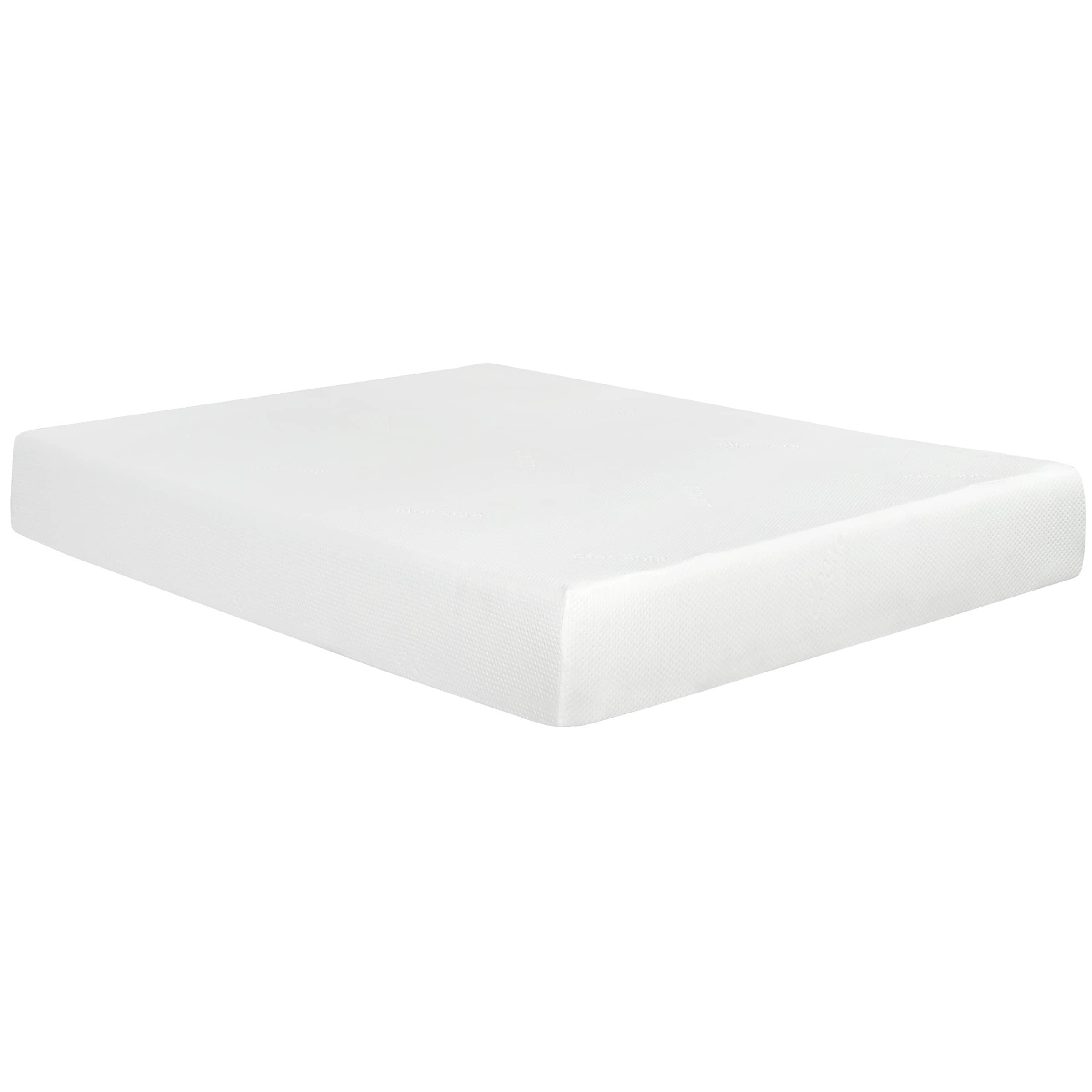 Glintex - 10 Inch Full Gel Memory Foam Mattress with Aloe Vera Cover and High-Density Support Foam - White