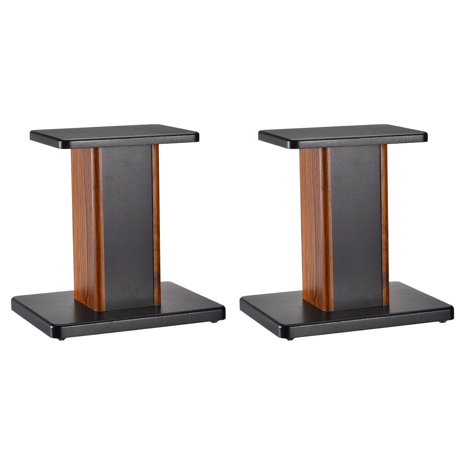 Unique Bargains - 2pcs Speaker Stands with Hollow Bases, Provides Stable Tilted Support for Enhanced Bookshelf Speaker Sound - Wood