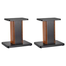 Unique Bargains - 2pcs Speaker Stands with Hollow Bases, Provides Stable Tilted Support for Enhanced Bookshelf Speaker Sound - Wood