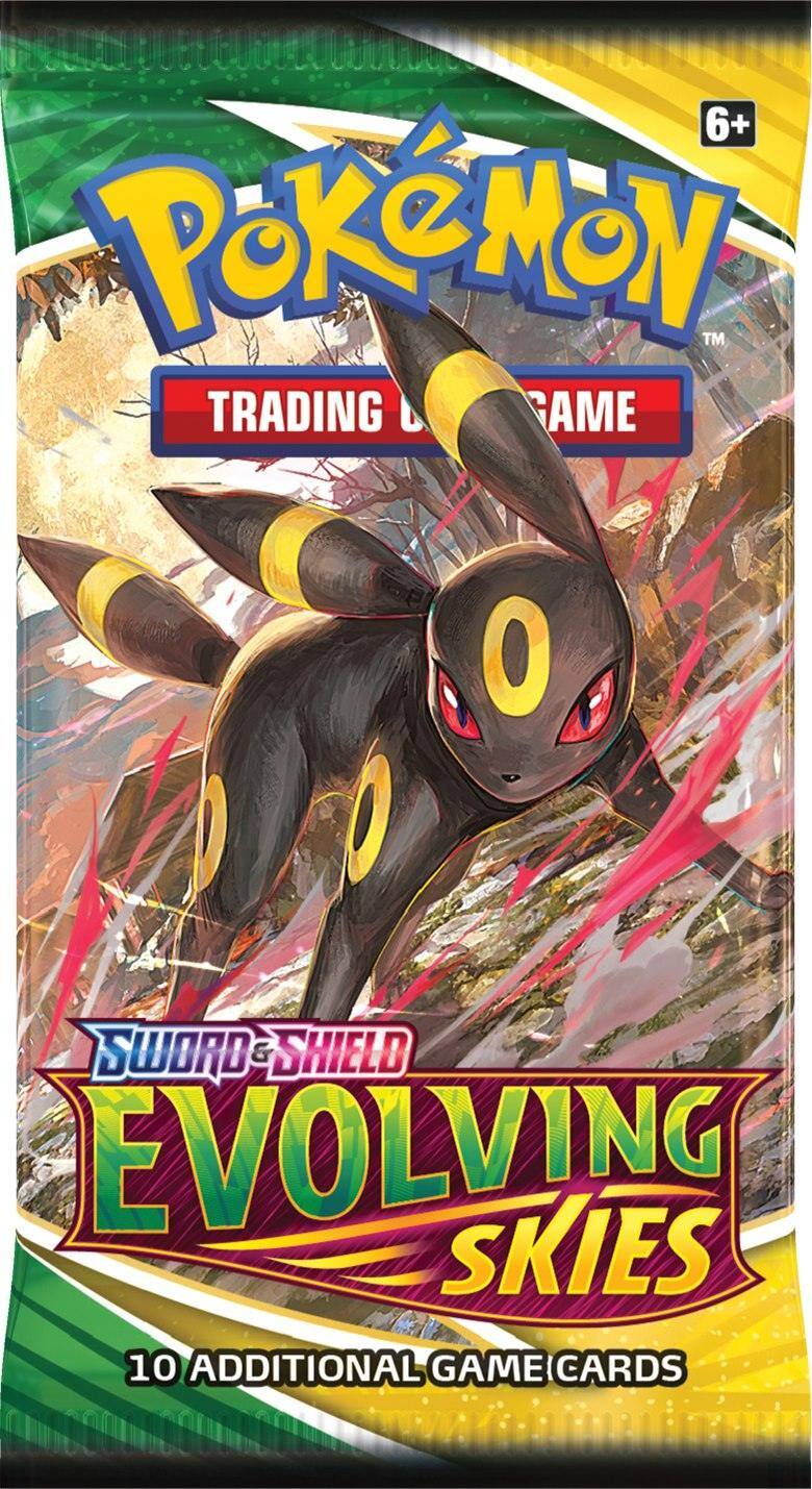 6+ Pokémon™ Trading Card Game  
Sword & Shield Evolving Skies  
10 Additional Game Cards