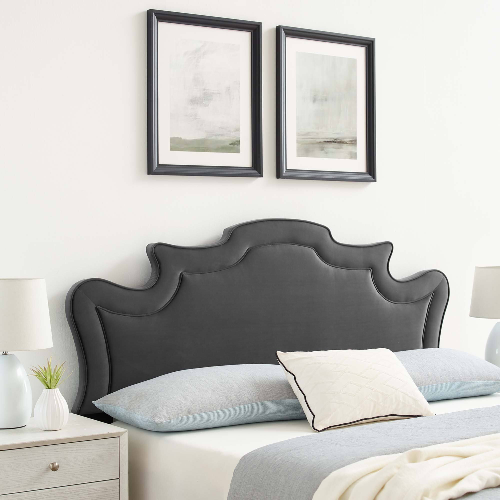 Alt View 2. Modway - Evangeline Performance Velvet Twin Headboard by Modway - Charcoal.