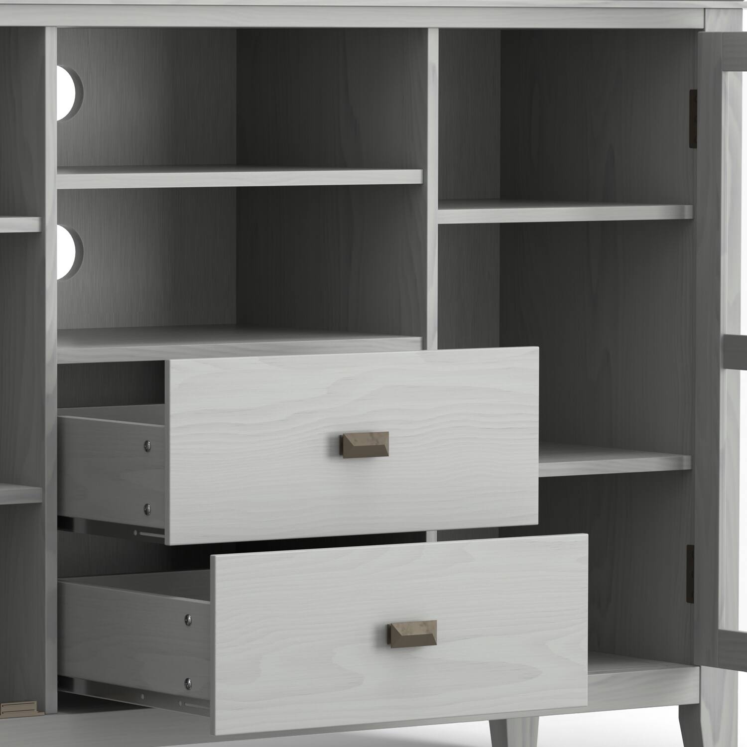 Alt View 6. Simpli Home - Artisan SOLID WOOD 53 inch Wide Contemporary TV Media Stand in Fog Grey For TVs up to 60 inches - Fog Grey.