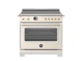 Bertazzoni - 36" Heritage Series Induction Range - Avorio/Gold - Ivory