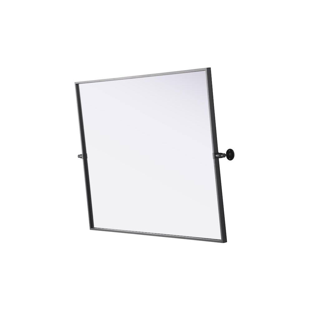 Left. Elegant Kitchen and Bath - Amoura 40X30 Pivot Mirror In Black - Black.