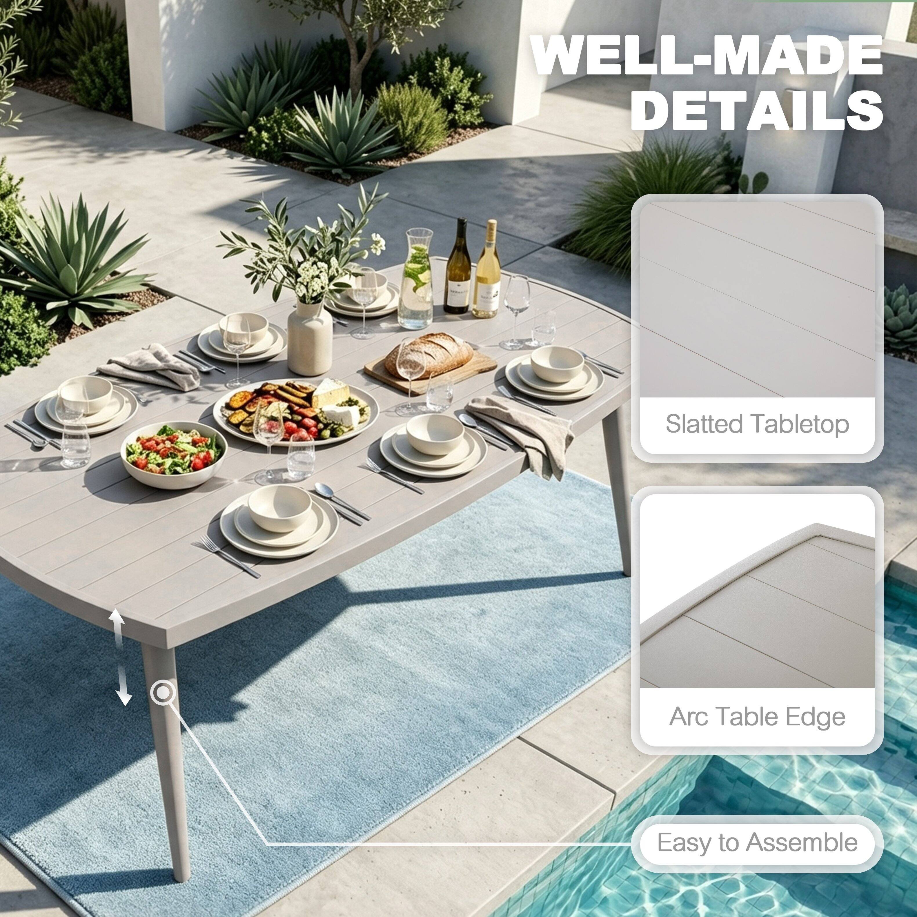WELL-MADE DETAILS

Slatted Tabletop

Arc Table Edge

Easy to Assemble