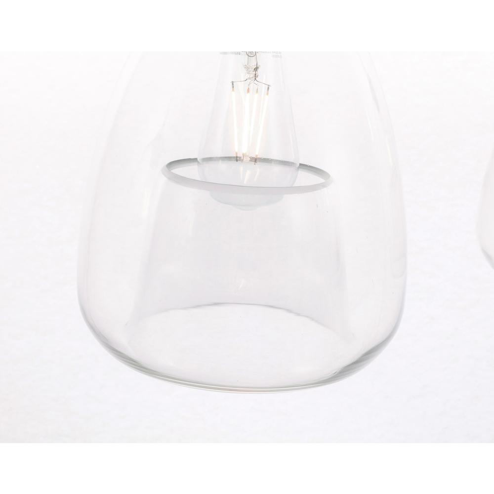 Alt View 1. Living District - Kason 3 light Black and Clear glass pendant - Black And Clear Glass.