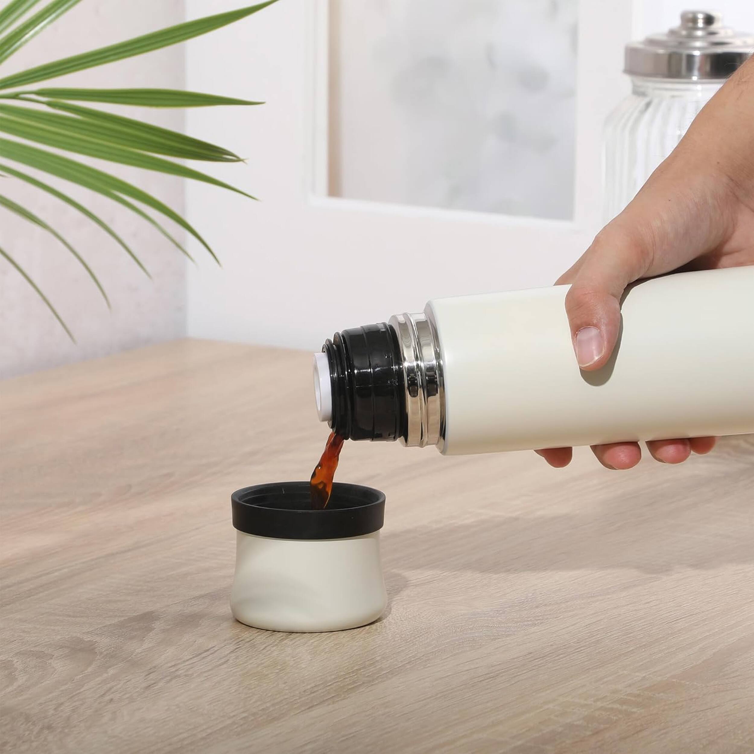 Alt View 1. Mr. Coffee - Mr. Coffee Silverleaf 23 oz Stainless Steel Double Wall Vacuum Insulated Travel Mug in White - White.