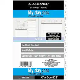 AT-A-GLANCE - 2026 5.5" x 8.5" Daily & Monthly Planner Refill Pages Pages - White/Brown