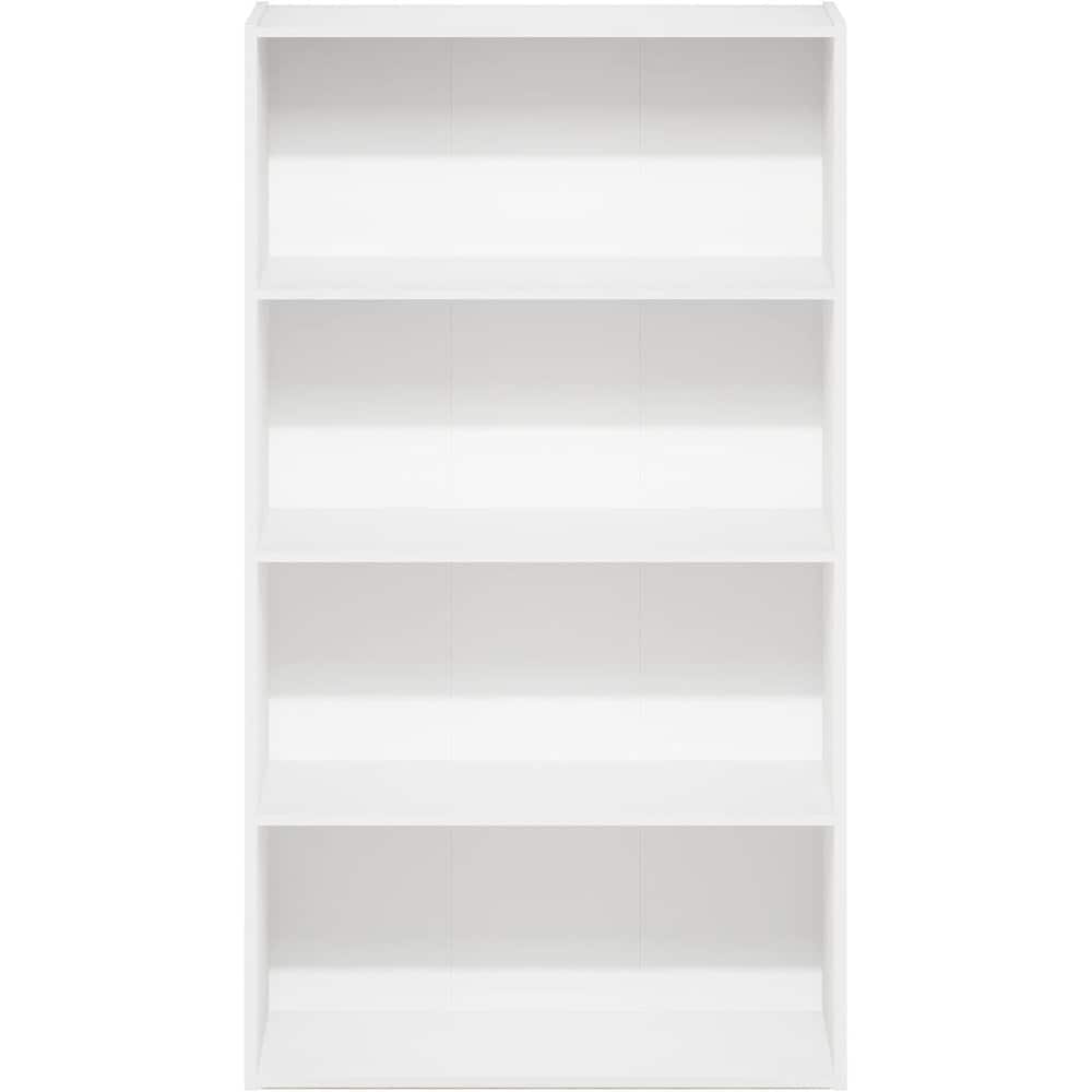FurniFact - Wooden Book Shelf with Four Open Wooden Shelves for Modern Interiors - White