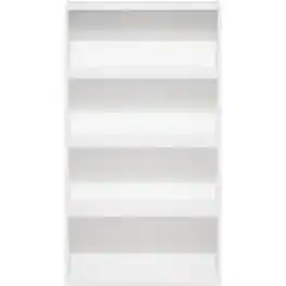 FurniFact - Wooden Book Shelf with Four Open Wooden Shelves for Modern Interiors - White