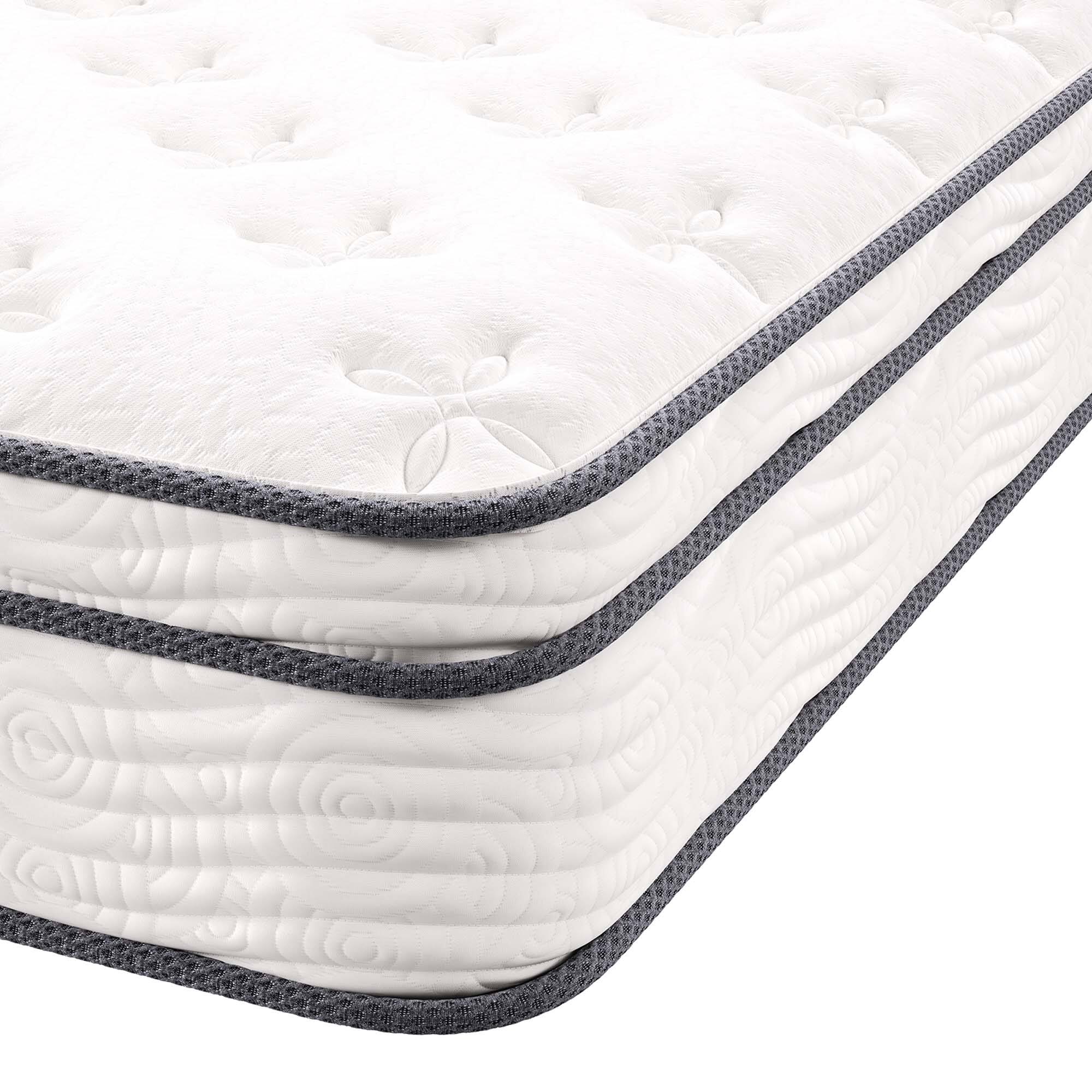 Left. Modway - Jenna 10" Innerspring and Foam California King Mattress by Modway - White.