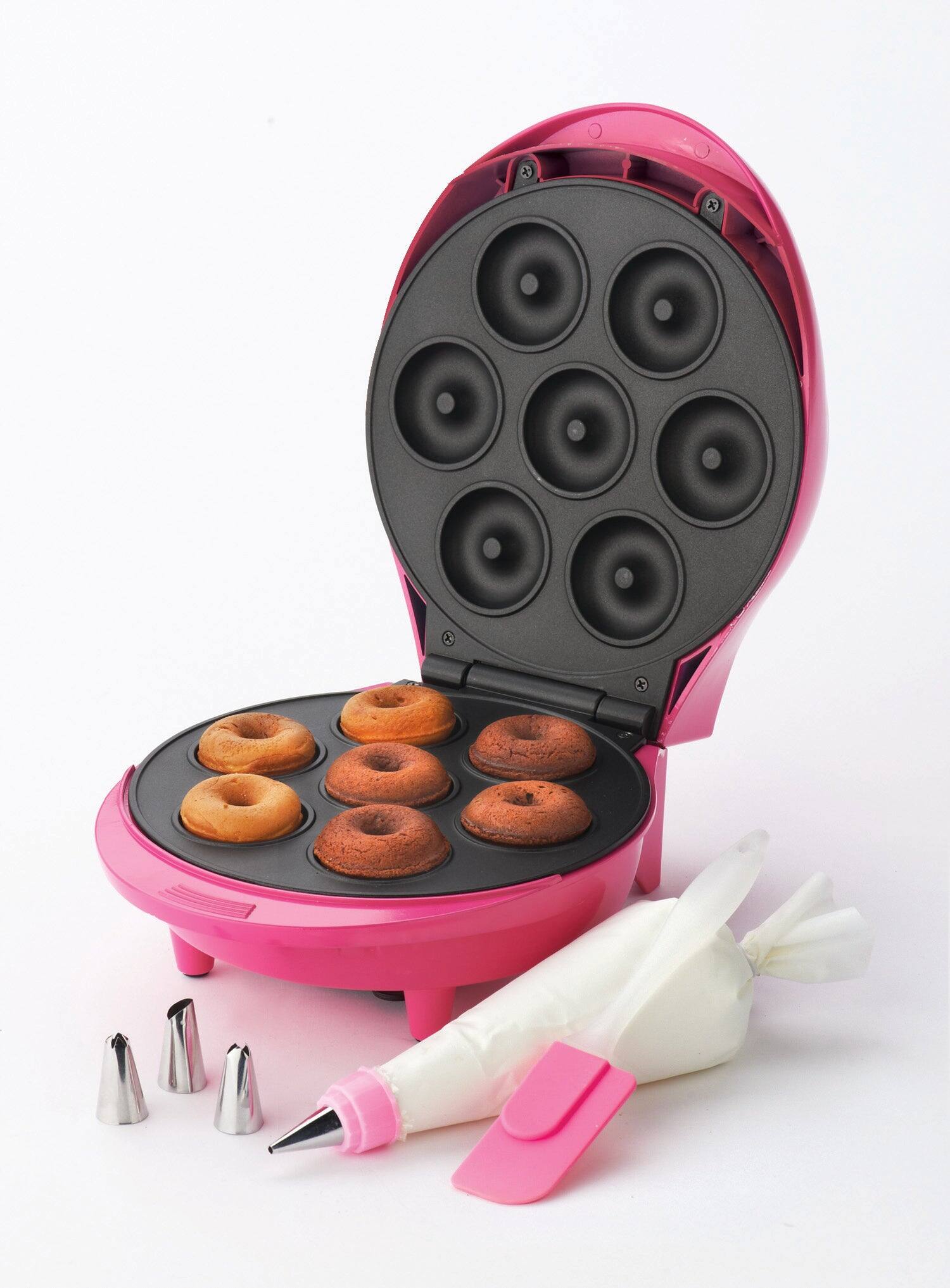 Betty Crocker - Donut Maker, Mini Donut Maker with Nonstick Surface - Red