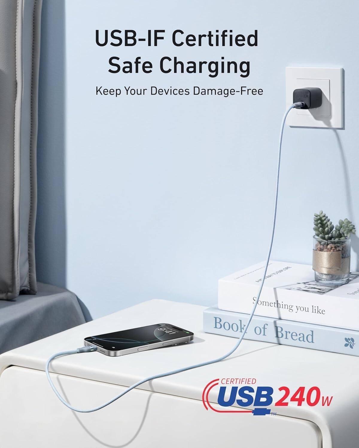 USB-IF Certified Safe Charging  
Keep Your Devices Damage-Free  

Something you like  
Book of Bread  

CERTIFIED USB 240w