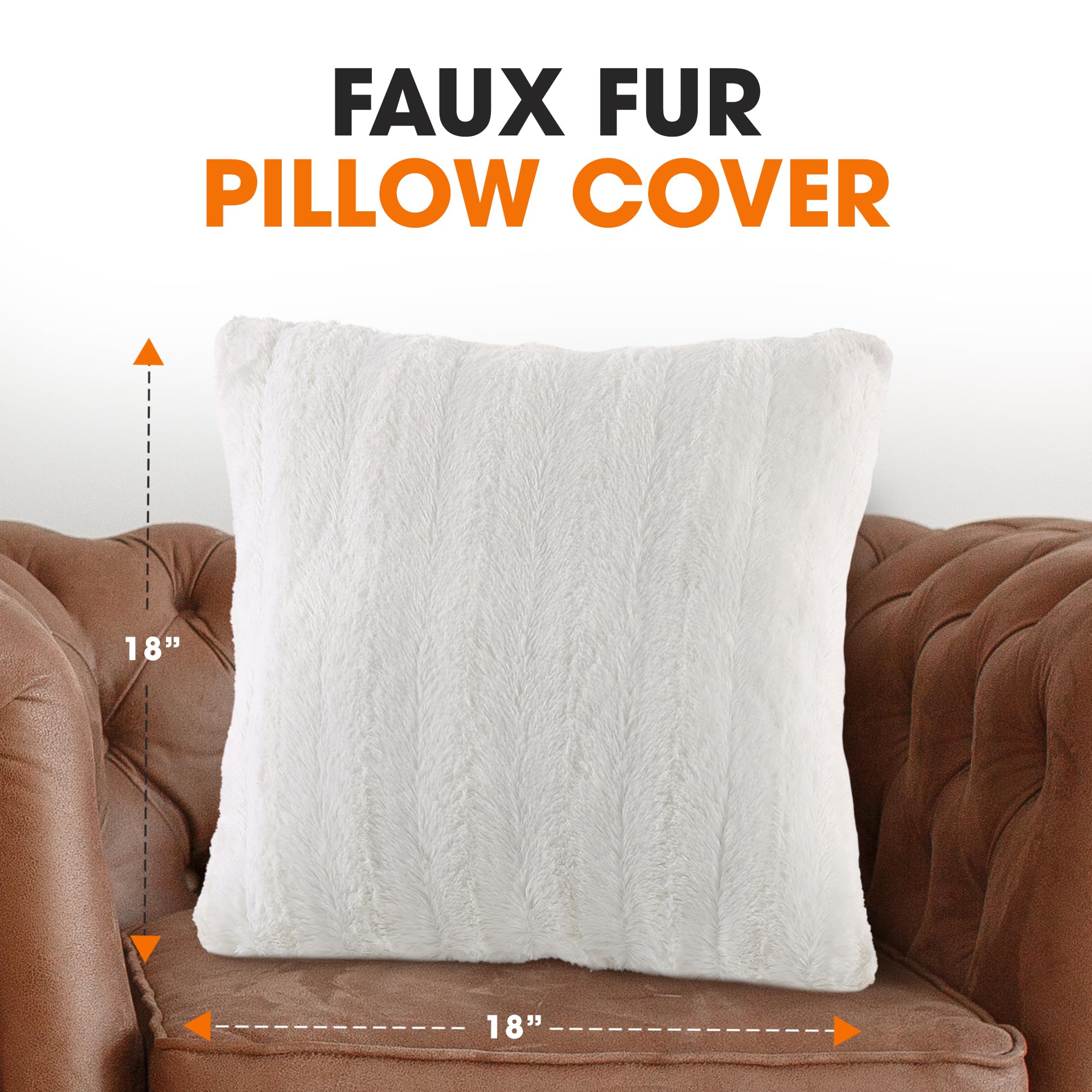 FAUX FUR PILLOW COVER  
18"  
18"