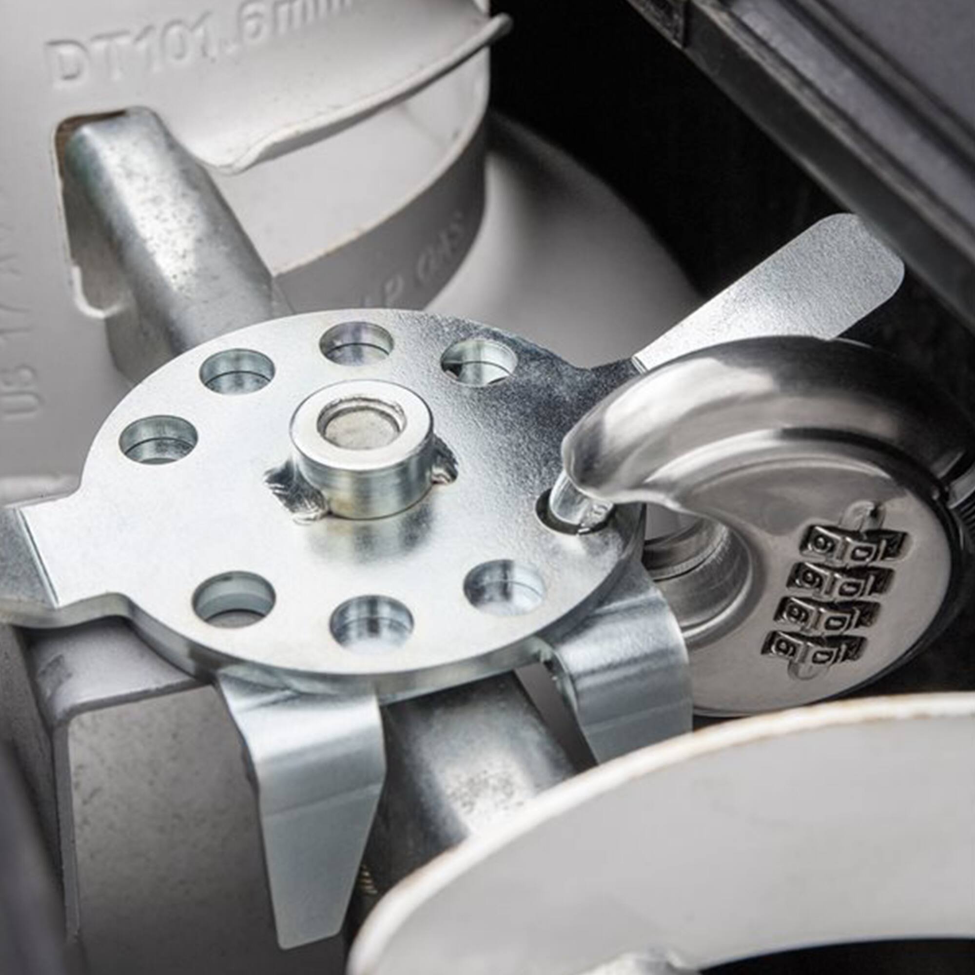 Alt View 7. Camco - Camco Double Propane Tank Theft Prevention Combination Locking Device for RVs - Silver.