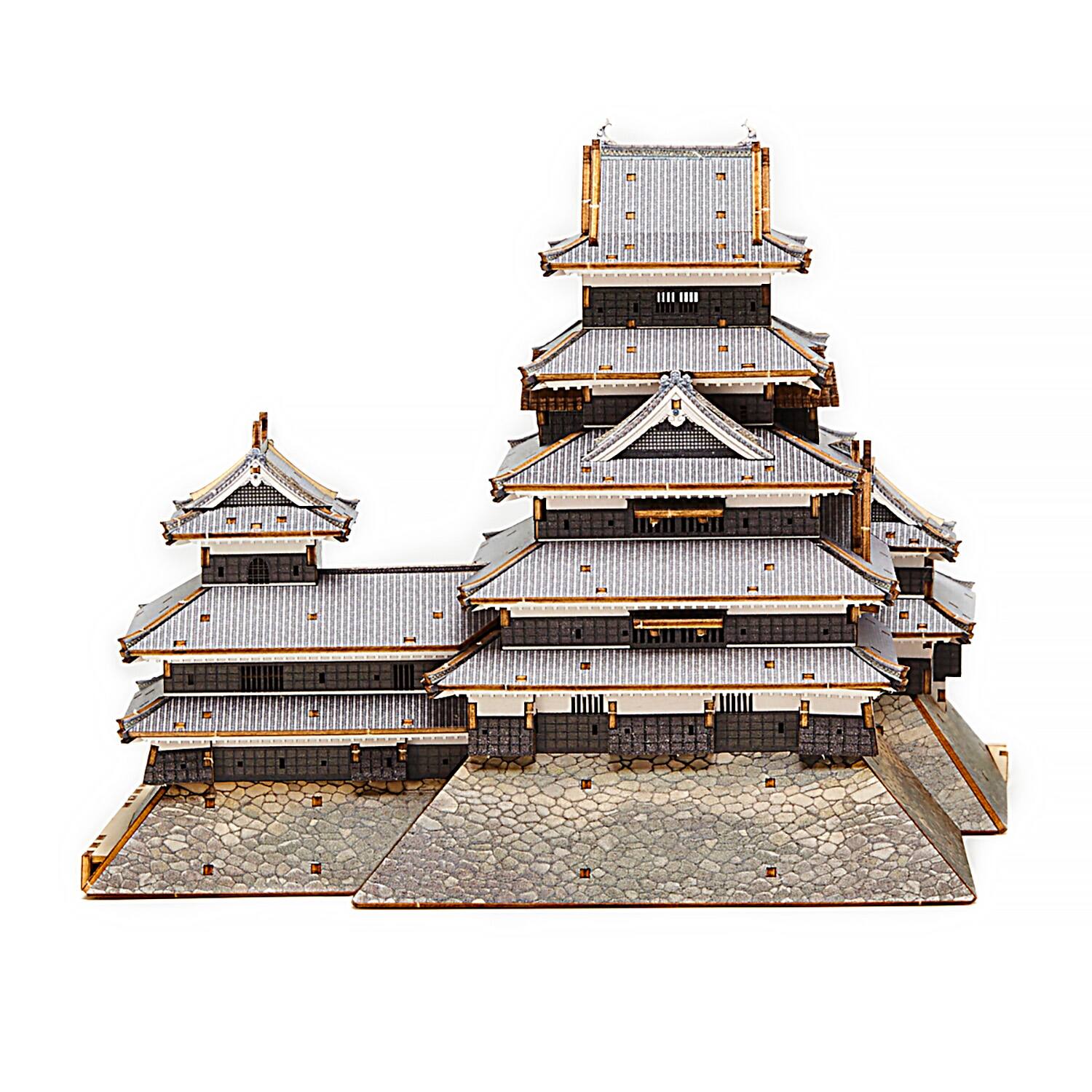 Angle. 3D Puzzle - 3D DIY Puzzle: Matsumoto Castle Color Version - 374pcs.