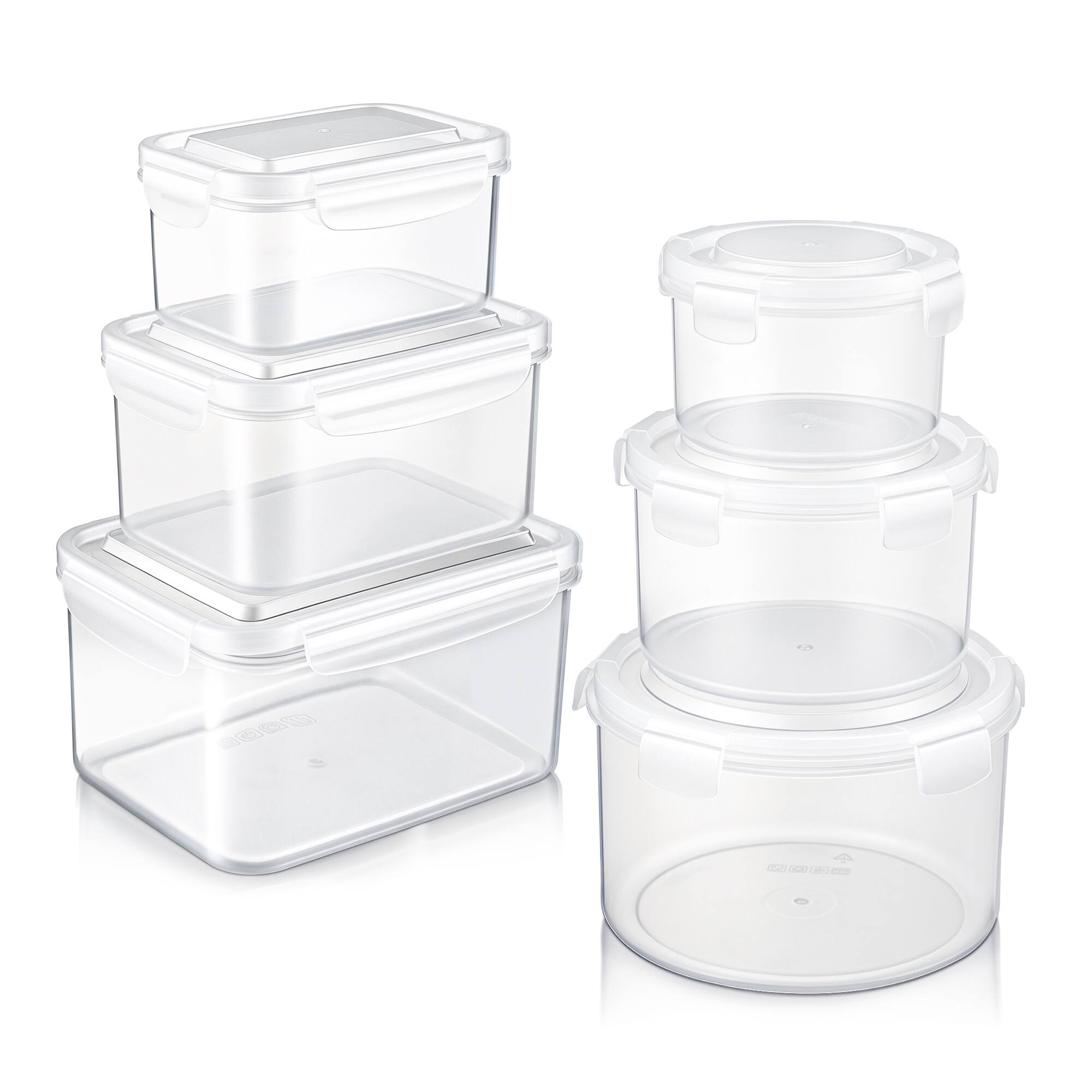 Angle. Sorbus - Sorbus 6 Pack Nesting Plastic Food Storage Containers Stackable Meal Prep Bowls - Clear.