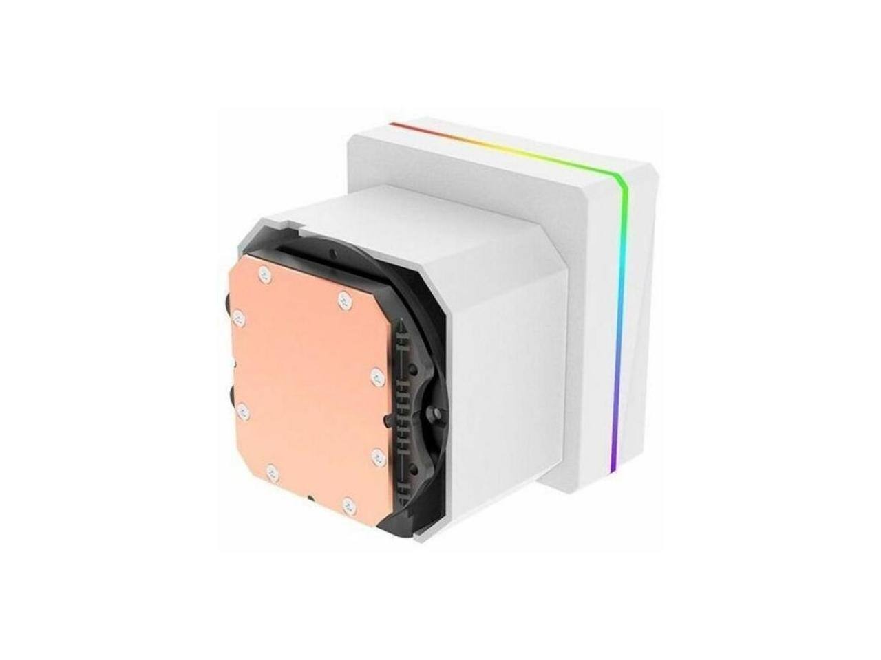 Alt View 5. Thermaltake - Thermaltake TH240-S V3 ARGB Cooler; Intel/AMD; 240mm Fan; LCD; Rotatable Pump; Snow; CL-W471-PL12SW-A - Snow.