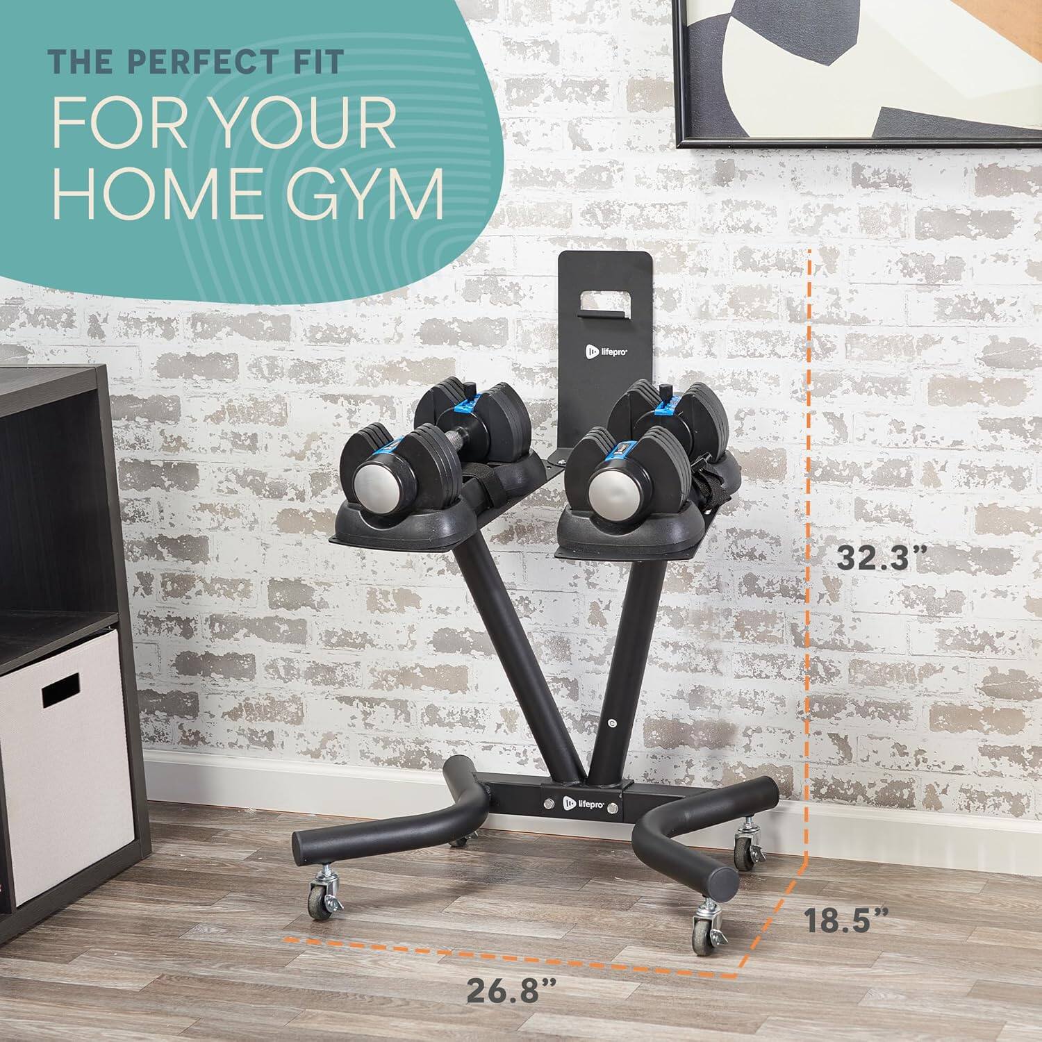 THE PERFECT FIT FOR YOUR HOME GYM

- 32.3" 
- 18.5" 
- 26.8"