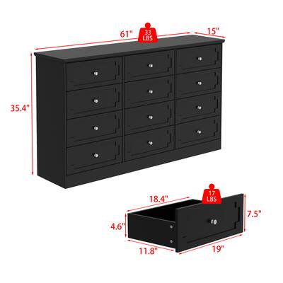 Famapy 12 Drawer Dresser: Anti Tip Design, Unique Styled Storage for Multi Scenes Black BBFAZJ-KF330122-02 - Best Buy Famapy 12 Drawer Dresser: Anti Tip Design, Unique Styled Storage for Multi Scenes Black BBFAZJ-KF330122-02 - Best Buy