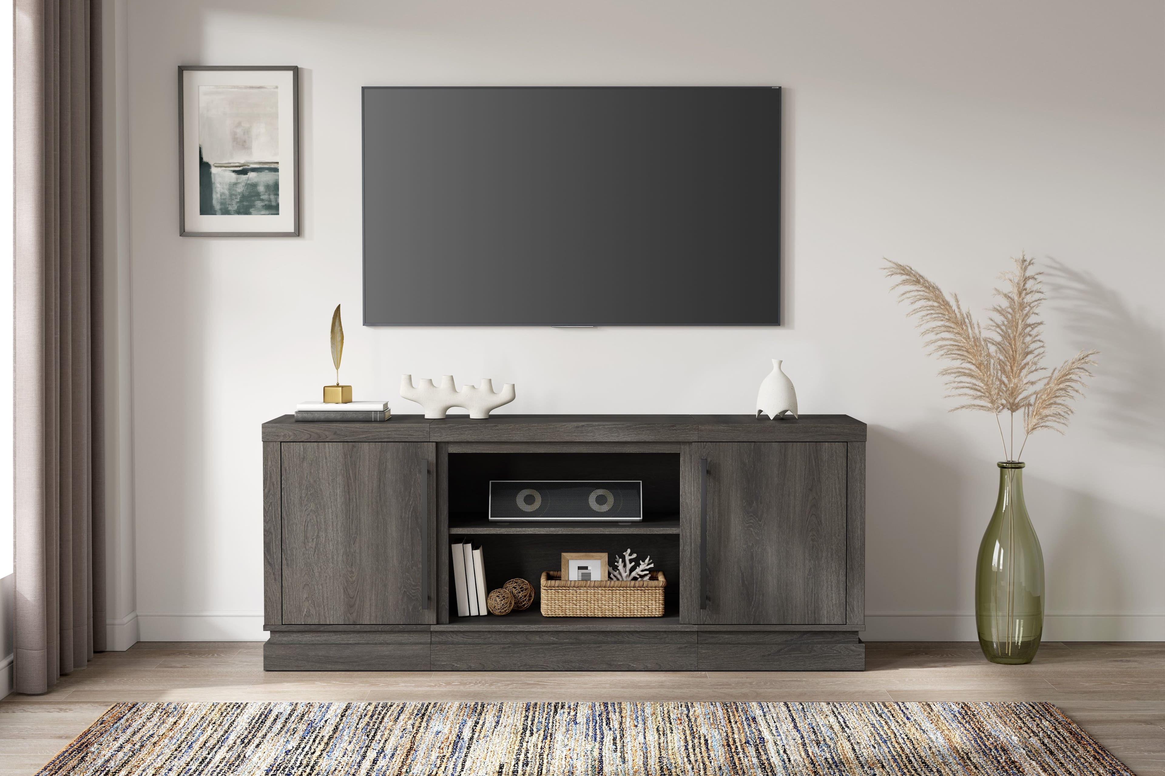 Alt View 1. Whalen Furniture - Thannon 60" TV Console - Medium Ash Gray.