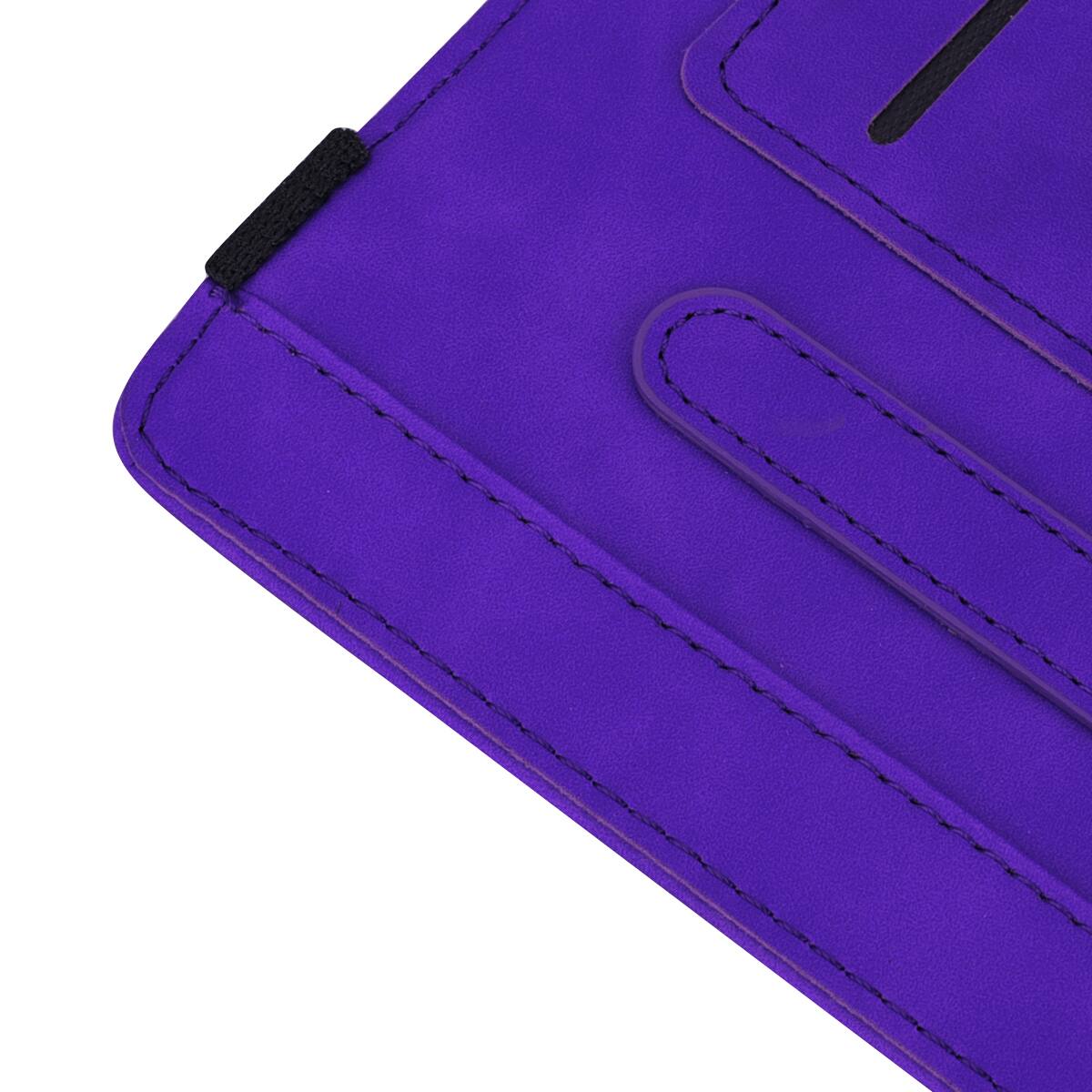 Back. Dteck - Case for Samsung Galaxy Tab S10 Ultra & S9 Ultra & S8 Ultra (X920/X910/X900),Shockproof Embossed PU Leather Folio Cover - Purple.